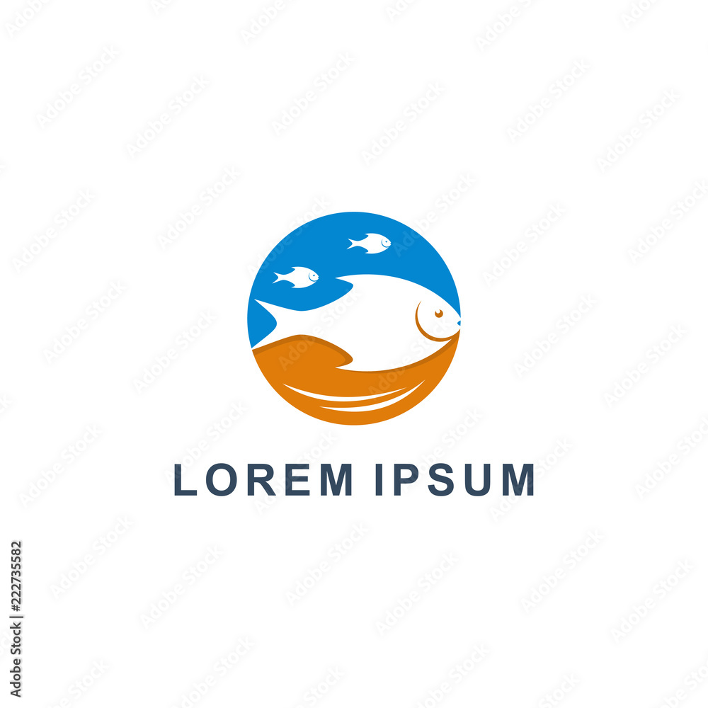 fish logo icon vector illustration