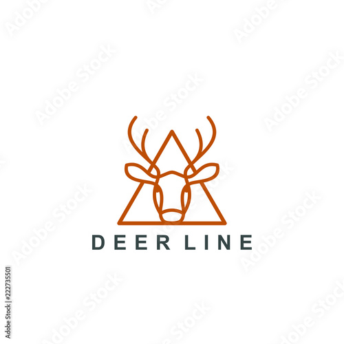 deer logo line art icon symbol vector illustration