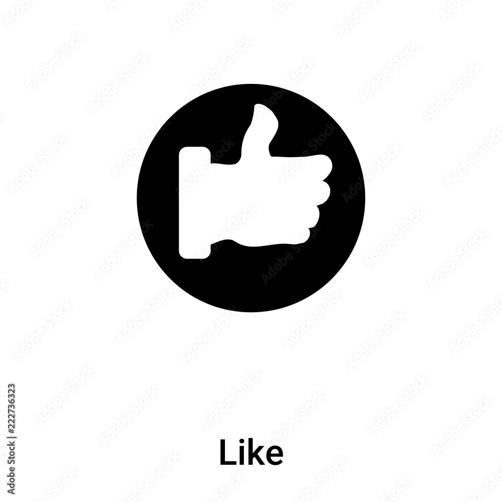 Like icon vector isolated on white background, logo concept of Like sign on transparent background, black filled symbol Like icon vector isolated on white background, logo concept of Like sign on transparent background, black filled symbol
