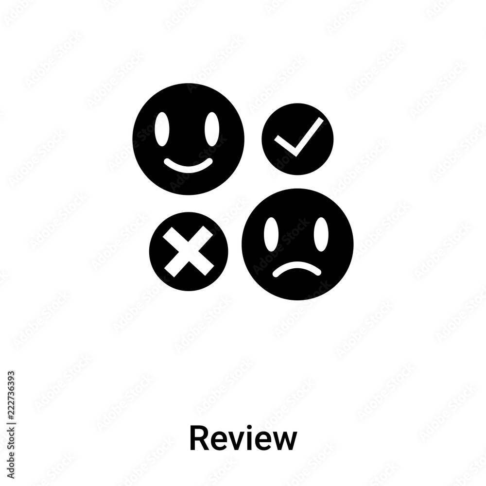 Fototapeta premium Review icon vector isolated on white background, logo concept of Review sign on transparent background, black filled symbol
