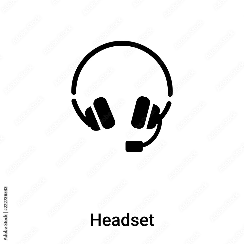 Headset icon vector isolated on white background, logo concept of Headset sign on transparent background, black filled symbol Headset icon vector isolated on white background, logo concept of Headset sign on transparent background, black filled symbol