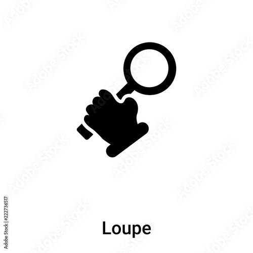 Loupe icon vector isolated on white background, logo concept of Loupe sign on transparent background, black filled symbol