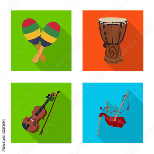 Isolated object of music and tune sign. Set of music and tool vector icon for stock.