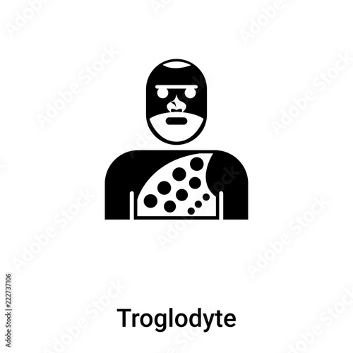 Troglodyte icon vector isolated on white background, logo concept of Troglodyte sign on transparent background, black filled symbol