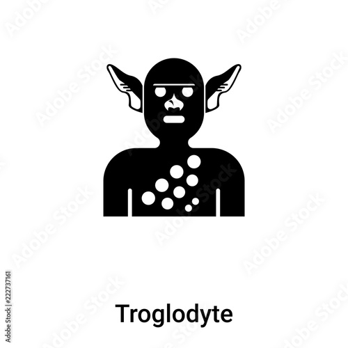 Troglodyte icon vector isolated on white background, logo concept of Troglodyte sign on transparent background, black filled symbol