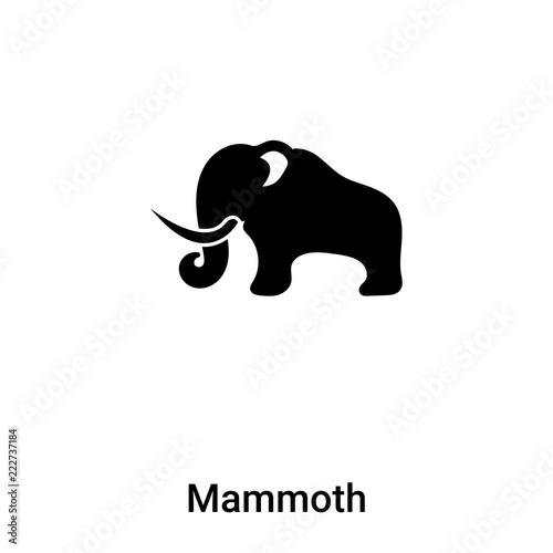 Mammoth icon vector isolated on white background, logo concept of Mammoth sign on transparent background, black filled symbol