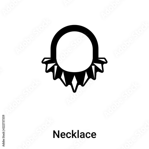 Necklace icon vector isolated on white background, logo concept of Necklace sign on transparent background, black filled symbol