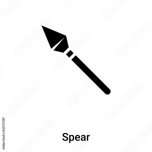 Spear icon vector isolated on white background, logo concept of Spear sign on transparent background, black filled symbol