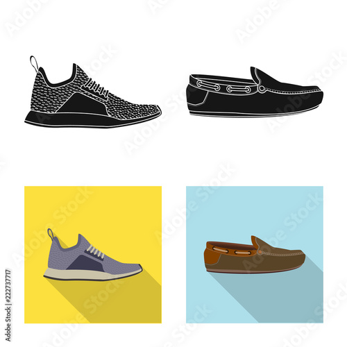 Vector design of man and foot logo. Collection of man and wear vector icon for stock.