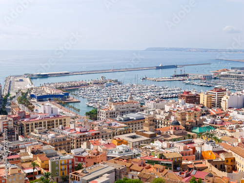 Aerial panorama of the beautiful city of Alicante. Spain.