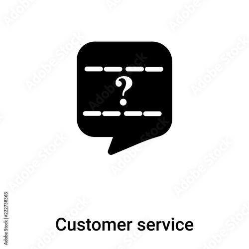 Customer service icon vector isolated on white background, logo concept of Customer service sign on transparent background, black filled symbol