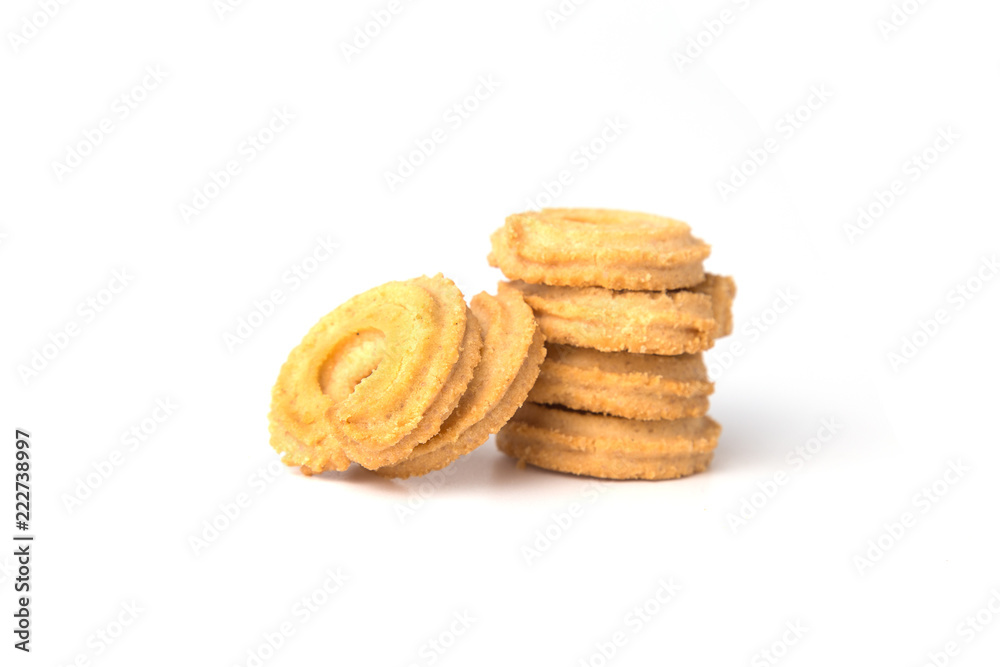 Butter cookies isolated on white background. Butter cookies isolated on white background.