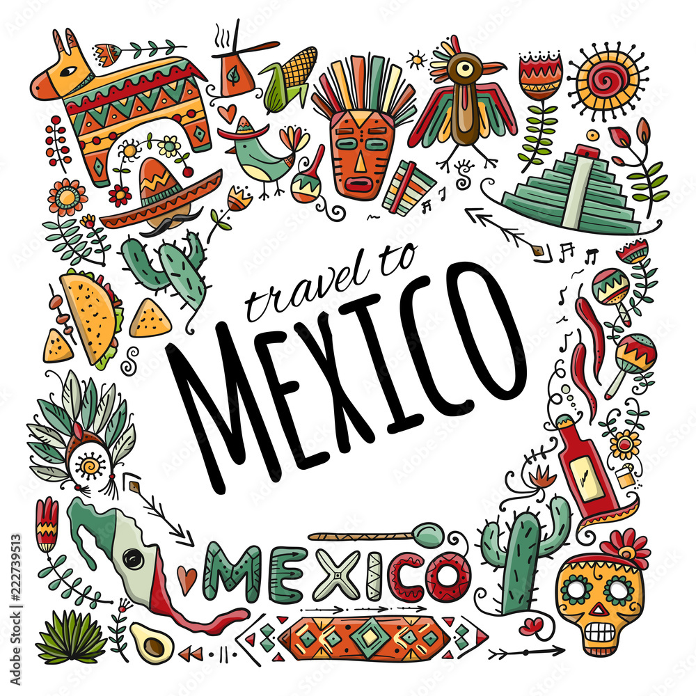 Travel to Mexico. Sketch for your design