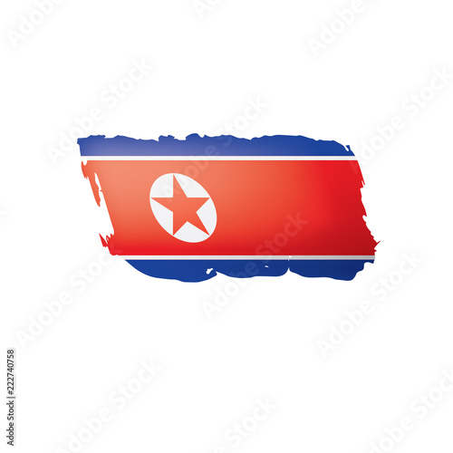 North Korea flag, vector illustration on a white background. Free Download North Korea flag, vector illustration on a white background. - GFXLoad