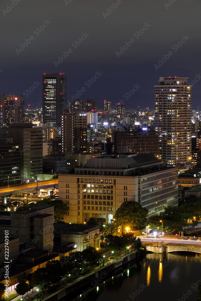 大阪市役所の夜景