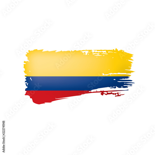 Colombia flag  vector illustration on a white background.