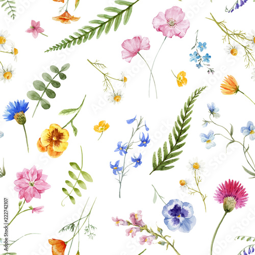 Watercolor floral vector pattern