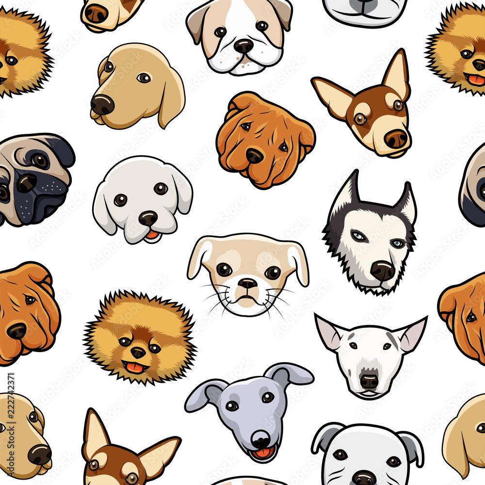 Fototapeta premium Dog Head For Pattern