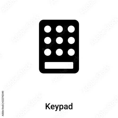 Keypad icon vector isolated on white background, logo concept of Keypad sign on transparent background, black filled symbol