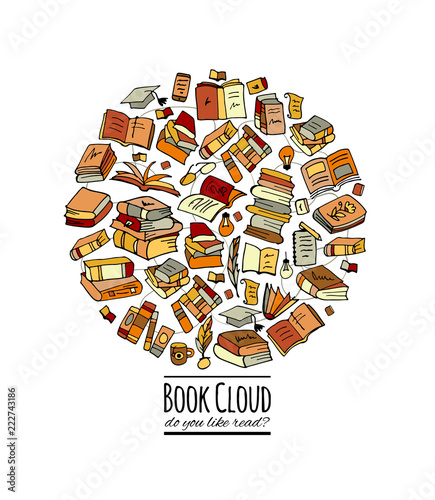 Books collection, sketch for your design