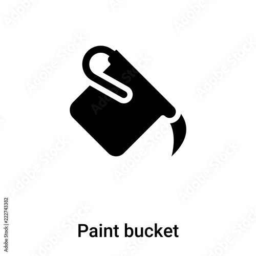 Paint bucket icon vector isolated on white background, logo concept of Paint bucket sign on transparent background, black filled symbol