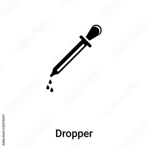Dropper icon vector isolated on white background, logo concept of Dropper sign on transparent background, black filled symbol