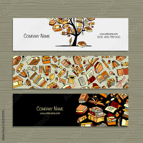 Books library, banners design