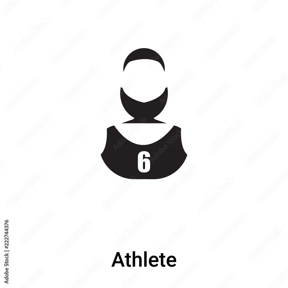 Athlete icon vector isolated on white background, logo concept of Athlete sign on transparent background, black filled symbol