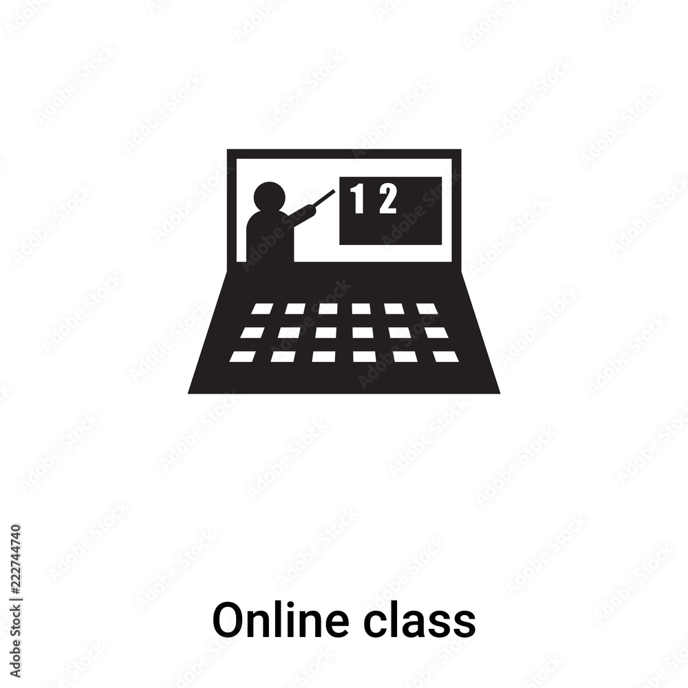 Online Class icon vector, filled flat sign, solid pictogram isolated on  white, logo illustration. Online Class icon for presentation Stock Vector  Image & Art - Alamy