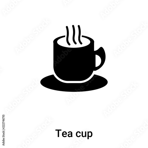 Tea cup icon vector isolated on white background, logo concept of Tea cup sign on transparent background, black filled symbol