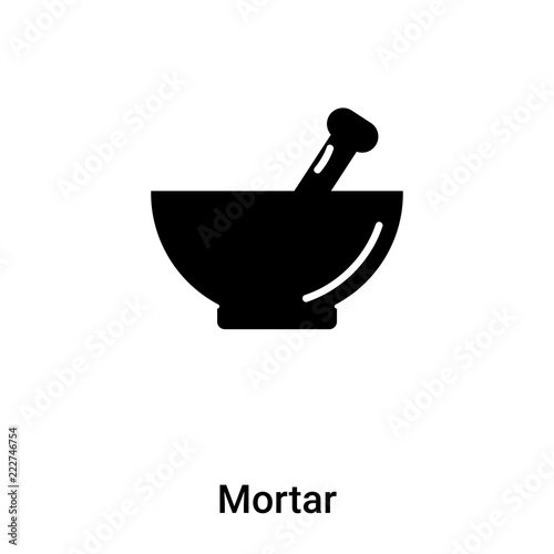 Mortar icon vector isolated on white background, logo concept of Mortar sign on transparent background, black filled symbol