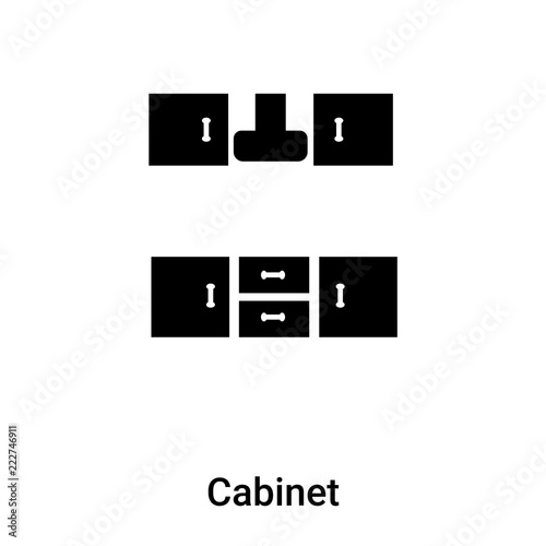 Cabinet icon vector isolated on white background, logo concept of Cabinet sign on transparent background, black filled symbol