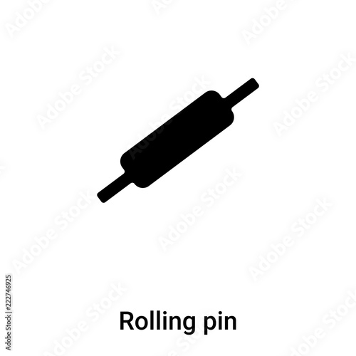 Rolling pin icon vector isolated on white background, logo concept of Rolling pin sign on transparent background, black filled symbol