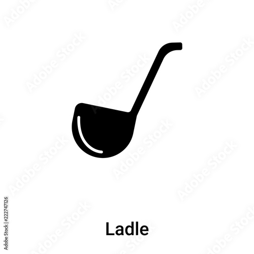 Ladle icon vector isolated on white background, logo concept of Ladle sign on transparent background, black filled symbol