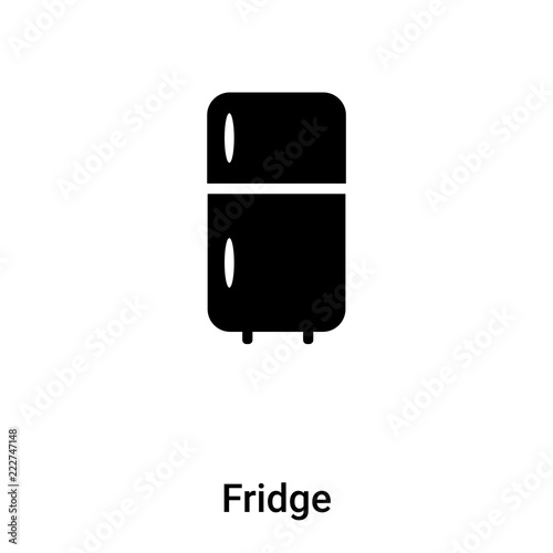 Fridge icon vector isolated on white background, logo concept of Fridge sign on transparent background, black filled symbol