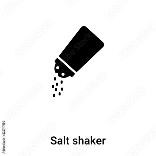 Salt shaker icon vector isolated on white background, logo concept of Salt shaker sign on transparent background, black filled symbol