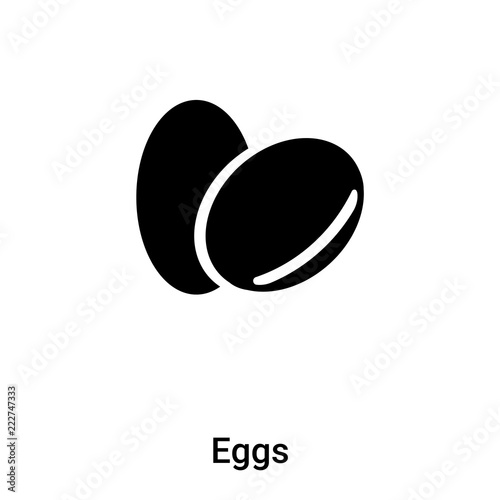 Eggs icon vector isolated on white background, logo concept of Eggs sign on transparent background, black filled symbol
