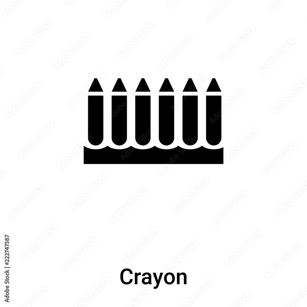Crayon icon vector isolated on white background, logo concept of Crayon sign on transparent background, black filled symbol Crayon icon vector isolated on white background, logo concept of Crayon sign on transparent background, black filled symbol