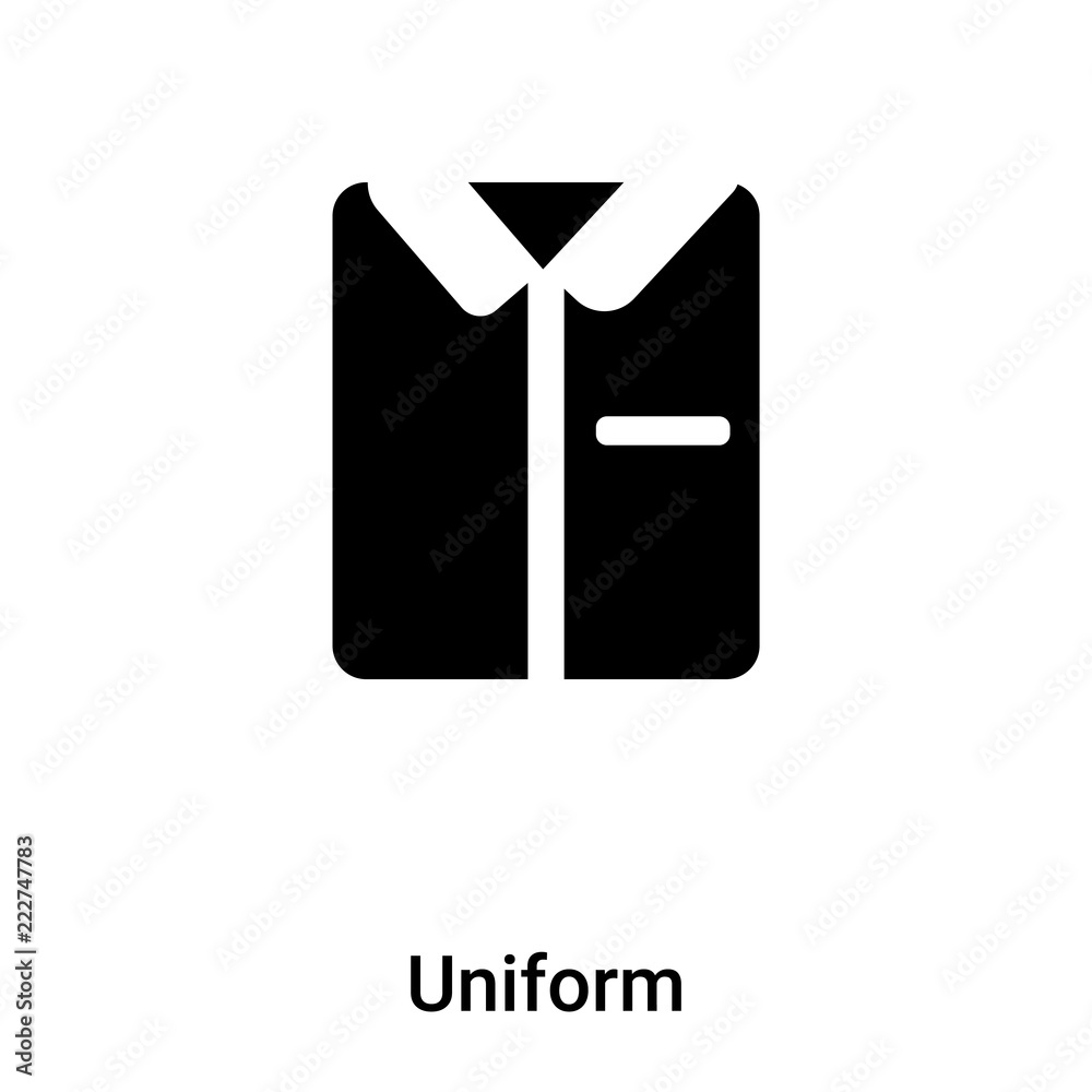 Uniform icon vector isolated on white background, logo concept of Uniform sign on transparent background, black filled symbol Uniform icon vector isolated on white background, logo concept of Uniform sign on transparent background, black filled symbol