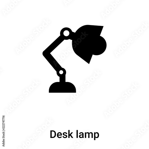 Desk lamp icon vector isolated on white background, logo concept of Desk lamp sign on transparent background, black filled symbol