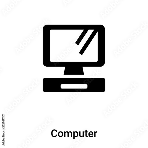 Computer icon vector isolated on white background, logo concept of Computer sign on transparent background, black filled symbol