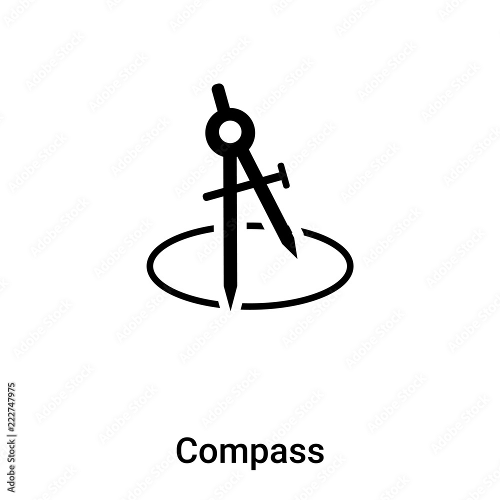 Compass icon vector isolated on white background, logo concept of Compass sign on transparent background, black filled symbol Compass icon vector isolated on white background, logo concept of Compass sign on transparent background, black filled symbol