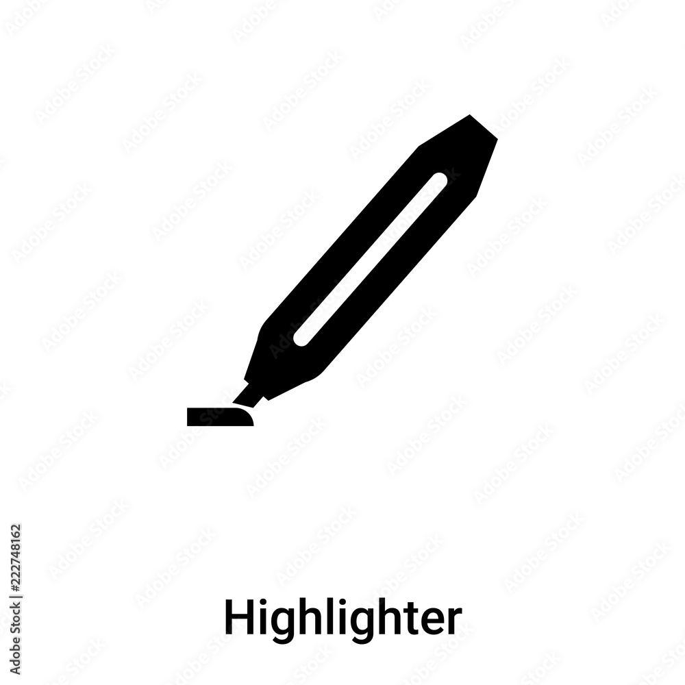 Highlighter icon vector isolated on white background, logo concept of Highlighter sign on transparent background, black filled symbol Highlighter icon vector isolated on white background, logo concept of Highlighter sign on transparent background, black filled symbol