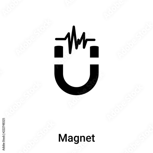 Magnet icon vector isolated on white background, logo concept of Magnet sign on transparent background, black filled symbol