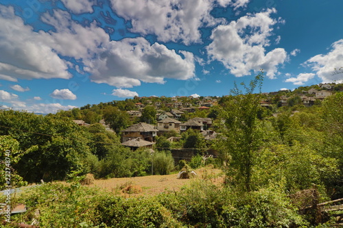 Old houses in the historical cultural reserve village of Dolen, Bulgaria. Dolen is famous with its 350 old houses – an example of 19th century Rhodopean architecture. 