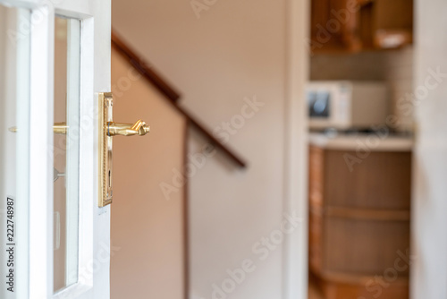 Brass door knob  white door