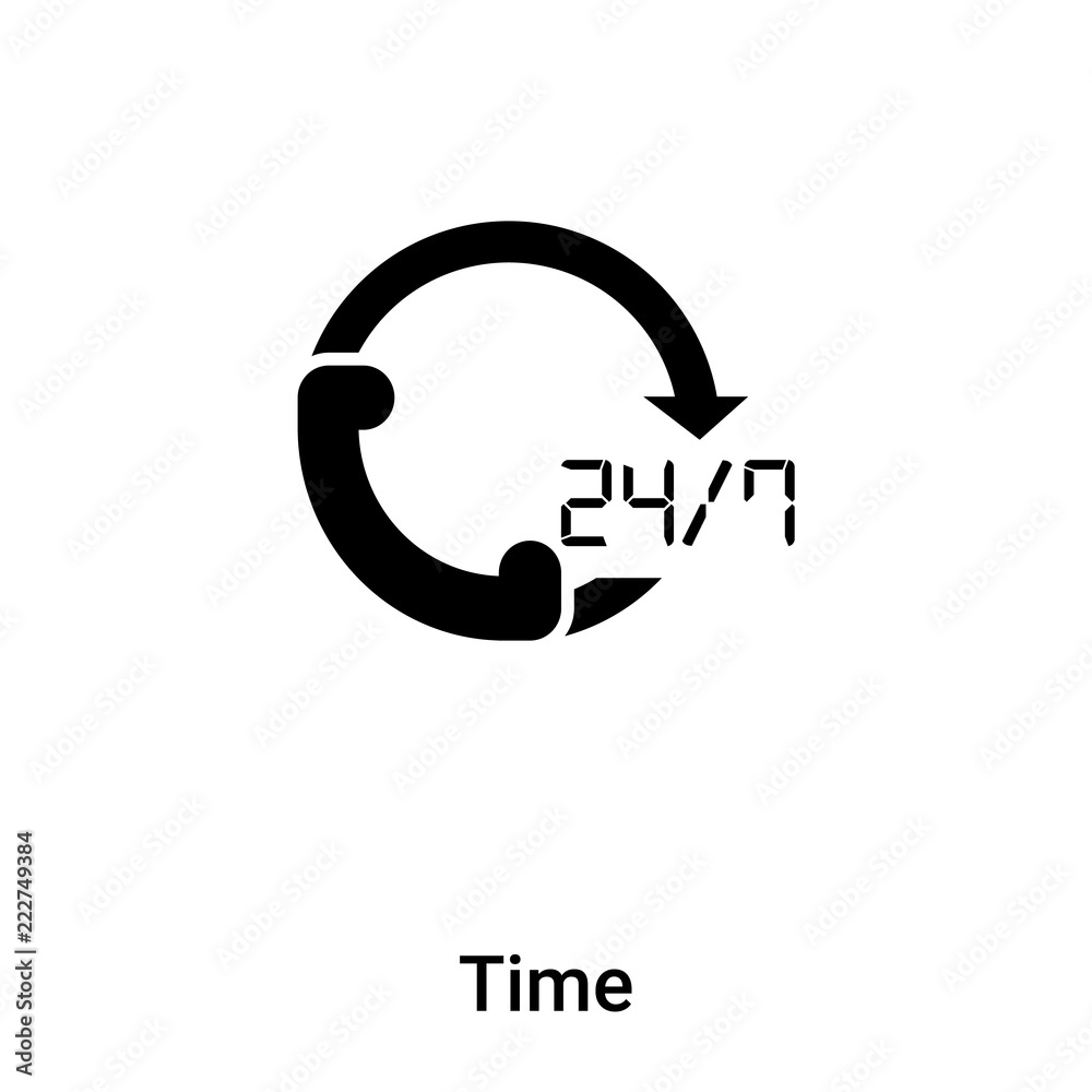 Time icon vector isolated on white background, logo concept of Time sign on transparent background, black filled symbol Time icon vector isolated on white background, logo concept of Time sign on transparent background, black filled symbol