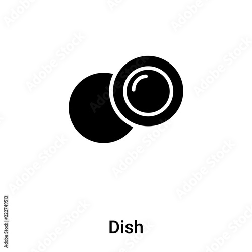 Dish icon vector isolated on white background, logo concept of Dish sign on transparent background, black filled symbol