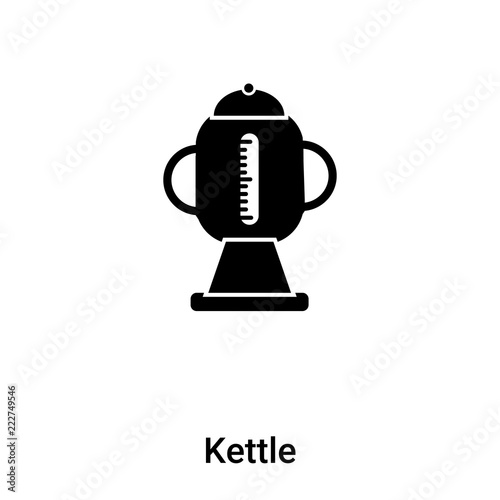 Kettle icon vector isolated on white background, logo concept of Kettle sign on transparent background, black filled symbol
