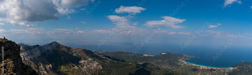 panoramic view of the mountains in thassos